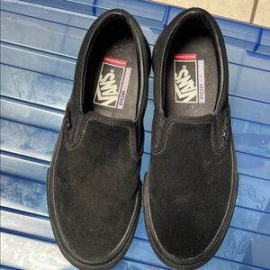 Vans Men's Black Suede Slip-On Sneakers